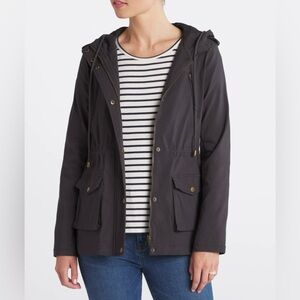 NWOT Eden Society Holly Contrast Hood Cargo Jacket in Dark Gray Size Large